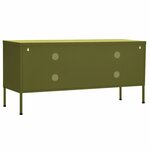 Vidaxl meuble tv vert olive 105x35x50 cm acier