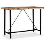 vidaXL Ensemble de bar 7 Pièces Bois massif recyclé et cuir véritable