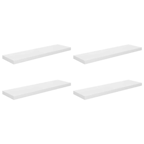 vidaXL Étagère murale flottante 4 Pièces Blanc brillant 90x23 5x3 8cm MDF