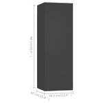vidaXL Meubles TV 2 Pièces Gris 30 5x30x90 cm Bois d’ingénierie