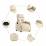 vidaXL Fauteuil inclinable Crème Tissu