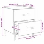 vidaXL Cabinet de chevet 2 Pièces Bois ancien 40 x 35 x 47 5 cm
