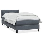 vidaXL Sommier à lattes de lit et matelas gris foncé 90x210 cm velours