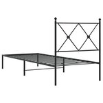 vidaXL Cadre de lit métal sans matelas avec tête de lit noir 80x200 cm