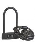 Antivol U à combinaison UP  4 chiffres  vélo  câble acier  12mmx120mm - THIRARD