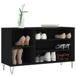 vidaXL Armoire à chaussures Noir 102x36x60 cm Bois d'ingénierie