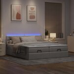 VidaXL Cadre de lit ottoman avec matelas taupe 160x200 cm tissu