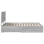 vidaXL Cadre de lit Gris Sonoma 140 x 190 cm Bois d'ingénierie