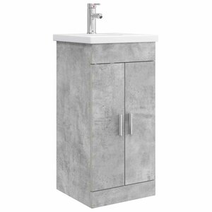vidaXL Meuble de salle de bain avec évier Gris béton 42 x 40 x 84 5 cm