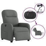 vidaXL Fauteuil inclinable électrique Gris foncé Tissu