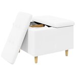 vidaXL Pouf de rangement Blanc 60 x 60 x 45 cm Simili cuir