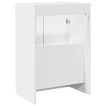 vidaXL Armoire sous évier de salle de bain Blanc brillant