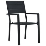 vidaXL Chaises de jardin 2 Pièces Noir PEHD Aspect de bois