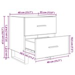 vidaXL Cabinet de chevet 2 Pièces Bois ancien 40 x 35 x 47.5 cm