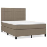 vidaXL Sommier à lattes de lit avec matelas Taupe 140x200 cm Tissu
