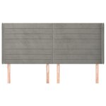 vidaXL Tête de lit avec oreilles Gris clair 203x16x118/128 cm Velours