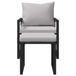 vidaXL Mobilier de jardin avec coussin Autre 4 Pièces Noir Acier