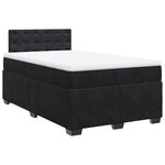vidaXL Sommier à lattes de lit avec matelas Noir 120x200 cm Velours