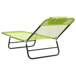 vidaXL Chaises longues pliantes 2 Pièces avec appui-tête en Textilène verte