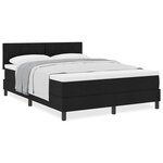 vidaXL Lit boxspring avec matelas avec matelas Noir 140 x 200 cm tissu