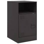 vidaXL Table de chevet noir 34 5x39x62 cm acier