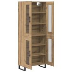 vidaXL Haut Armoire 2 Pièces Chêne artisanal Bois Aggloméré et Verre