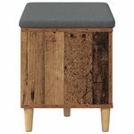 vidaXL Banc d'entrée avec coussin Bois ancien 60 x 38 x 46 cm