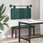 vidaXL Tête de lit suspendue Avec lumière LED Vert foncé Tissu