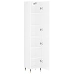 vidaXL Buffet haut Blanc brillant 34 5x34x180 cm Bois d'ingénierie