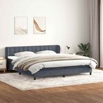 vidaXL Sommier à lattes de lit et matelas gris foncé 180x220cm velours