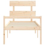 vidaXL Lit pour personne âgée et tête de lit 90x200 cm bois massif