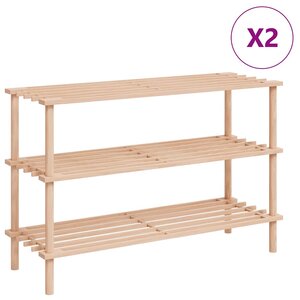 vidaXL Range-chaussures à 3 étagères 2 Pièces Bois de sapin solide