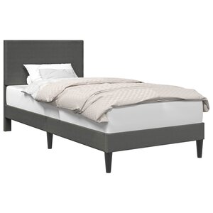 vidaXL Cadre de lit Gris foncé 90 x 190 cm Tissu en velours côtelé