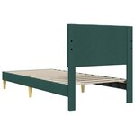 vidaXL Cadre de lit avec tête de lit Vert foncé 100 x 200 cm Tissu