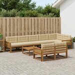 vidaXL Ensemble de canapés d'extérieur 9 Pièces Naturel et Beige