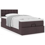vidaXL Lit ottoman avec matelas marron foncé 100x200 cm tissu