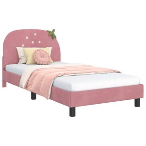 vidaXL Cadre de lit pour enfants avec tête de lit Rose 80 x 200 cm
