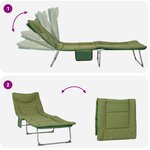 vidaXL Transat pliant avec coussin Vert foncé
