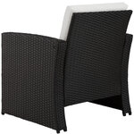 Tectake Salon bas de jardin LUCQUES 4 places - noir