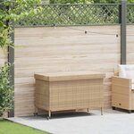 vidaXL Boîte de rangement de jardin et roues résine tressée