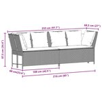 vidaXL Canapé de jardin avec coussins marron résine tressée
