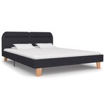 vidaXL Cadre de lit avec LED sans matelas gris foncé tissu 180x200 cm