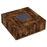 vidaXL Table basse avec LED infini chêne fumé 100x100x40 cm