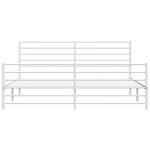 vidaXL Cadre de lit métal sans matelas et pied de lit blanc 193x203 cm