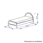 Lit simple 90x190 blanc rose