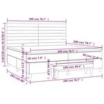 vidaXL Sommier à lattes de lit et matelas Gris foncé 200x200cm Velours