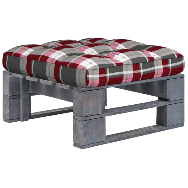 vidaXL Pouf palette de jardin Bois de pin imprégné de gris