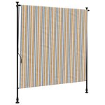 vidaXL Store roulant d'extérieur jaune et blanc 150x270 cm tissu acier