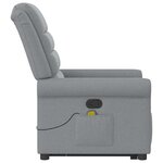 vidaXL Fauteuil de massage inclinable Gris clair Tissu
