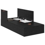 Cadre de lit de rangement vidaXL Chêne noir 90x190 cm